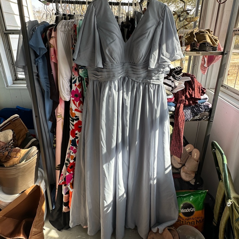 Dusty blue formal dress
